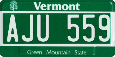 VT license plate AJU559