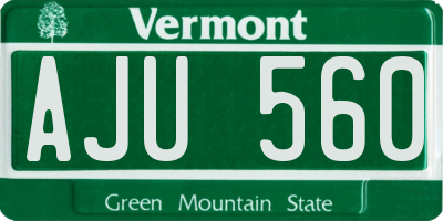 VT license plate AJU560