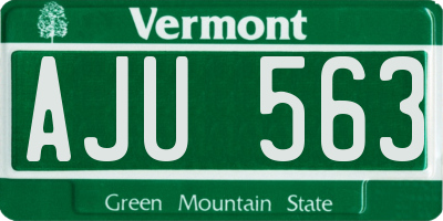 VT license plate AJU563