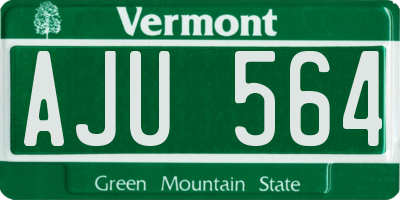 VT license plate AJU564