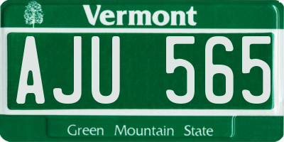 VT license plate AJU565