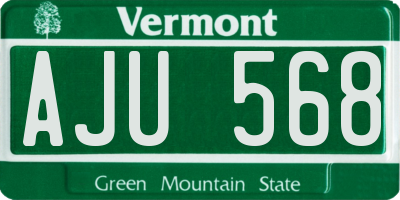 VT license plate AJU568