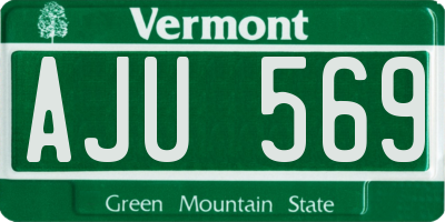 VT license plate AJU569