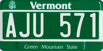 VT license plate AJU571