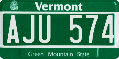 VT license plate AJU574