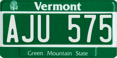 VT license plate AJU575