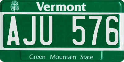 VT license plate AJU576