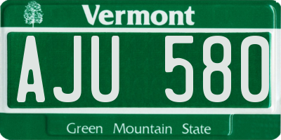 VT license plate AJU580