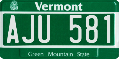VT license plate AJU581