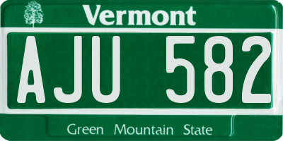 VT license plate AJU582