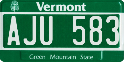 VT license plate AJU583