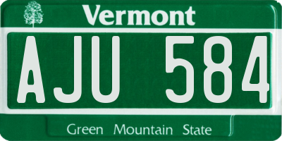 VT license plate AJU584