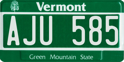 VT license plate AJU585