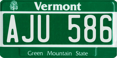 VT license plate AJU586