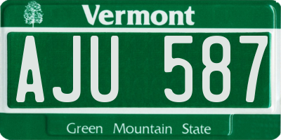 VT license plate AJU587