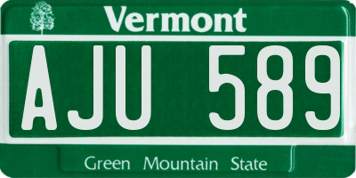 VT license plate AJU589