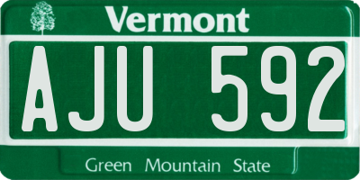 VT license plate AJU592