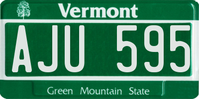 VT license plate AJU595