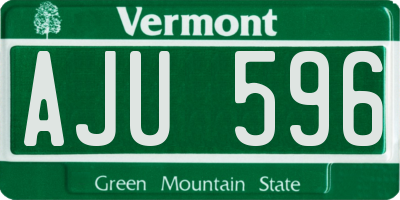 VT license plate AJU596
