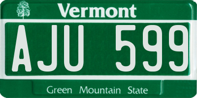 VT license plate AJU599