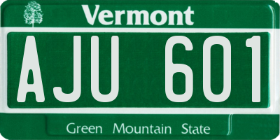 VT license plate AJU601