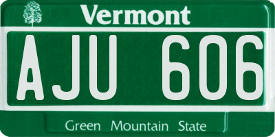 VT license plate AJU606