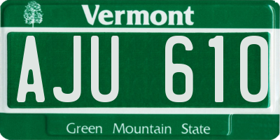 VT license plate AJU610