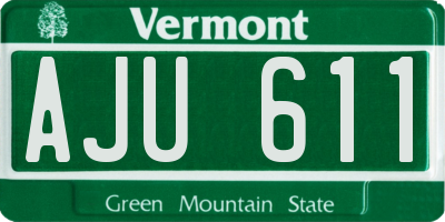 VT license plate AJU611