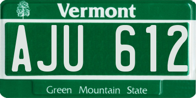 VT license plate AJU612
