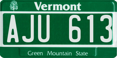 VT license plate AJU613