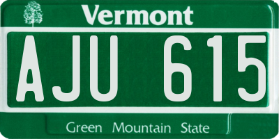VT license plate AJU615