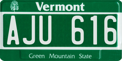 VT license plate AJU616