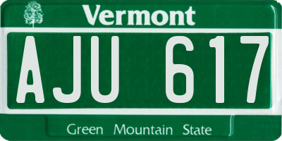 VT license plate AJU617