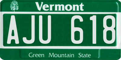 VT license plate AJU618