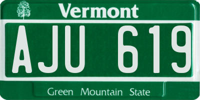 VT license plate AJU619
