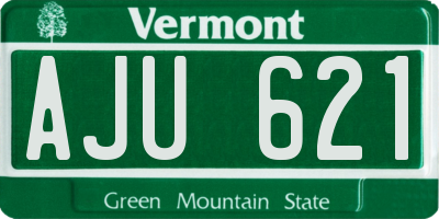 VT license plate AJU621