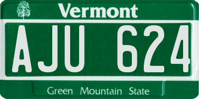 VT license plate AJU624
