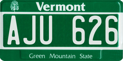 VT license plate AJU626