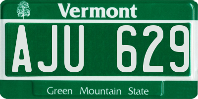 VT license plate AJU629