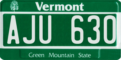 VT license plate AJU630