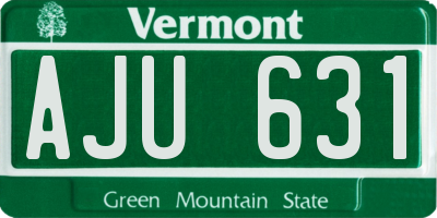 VT license plate AJU631