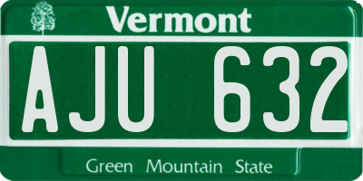 VT license plate AJU632