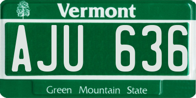 VT license plate AJU636