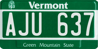 VT license plate AJU637