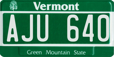 VT license plate AJU640