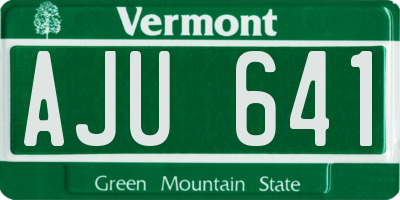 VT license plate AJU641