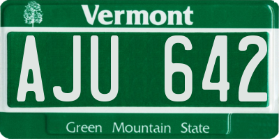 VT license plate AJU642