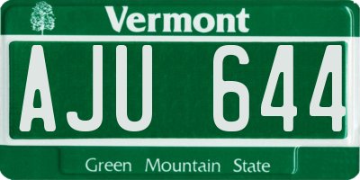 VT license plate AJU644