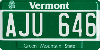VT license plate AJU646