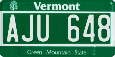 VT license plate AJU648